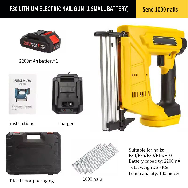 F30 5200ah Portable Nailing Tool Lithium Battery Electric Nail Gun