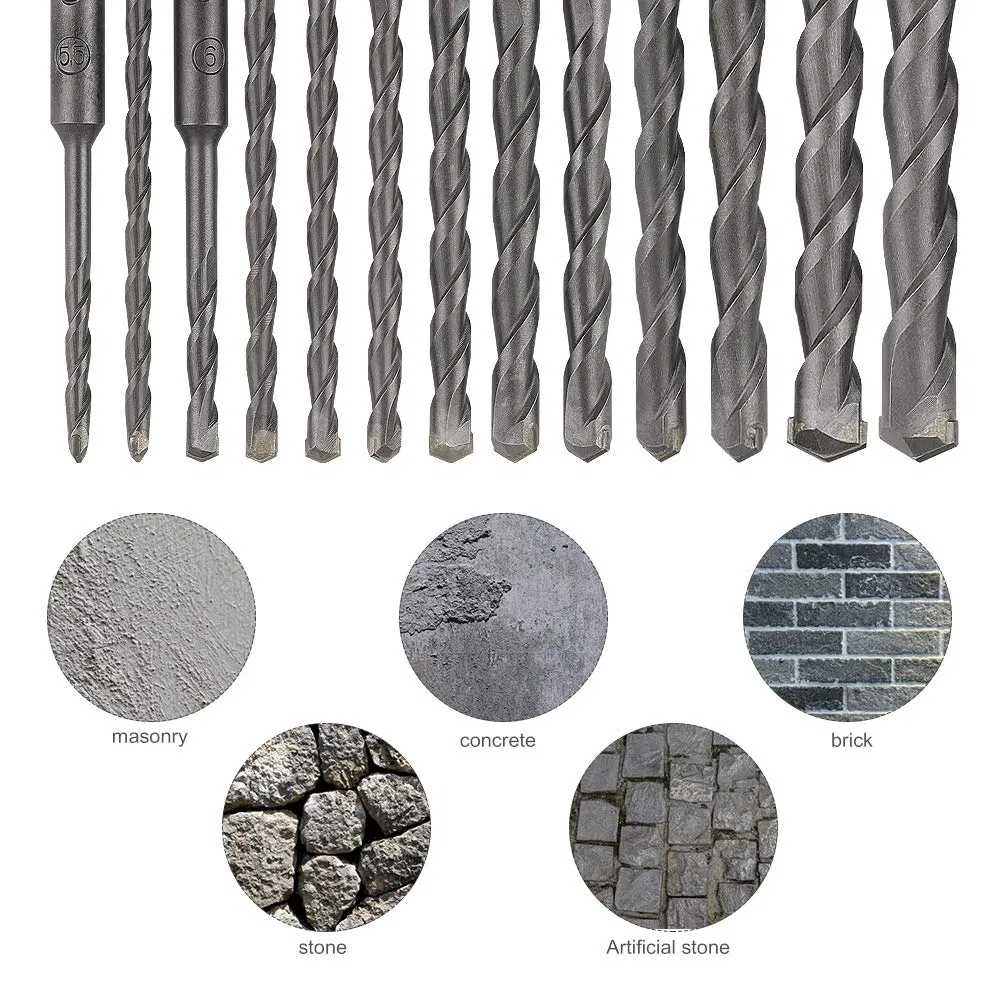 Rotary Hammer Drill Bits Set &amp; Chisels- SDS Plus Concrete Masonry Hole Tool 17PCS with Storage Case
