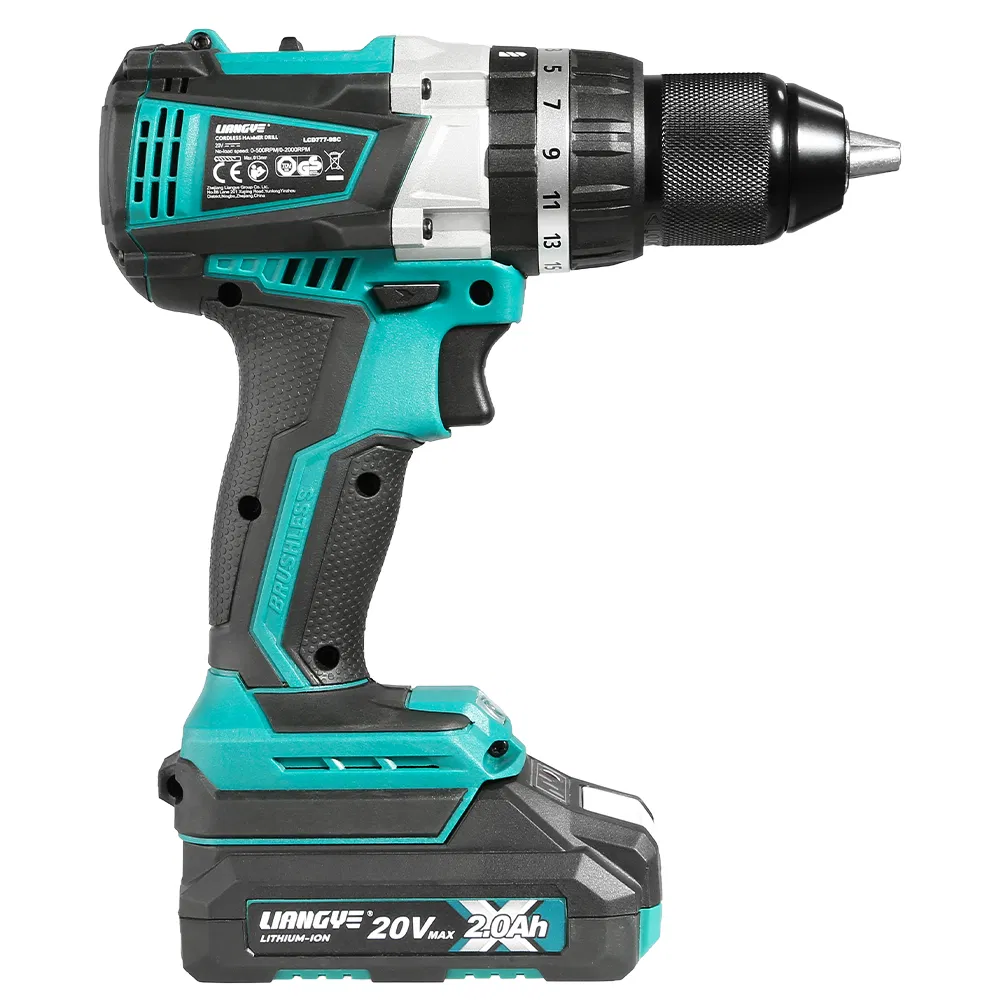 Liangye Factory Lithium Battery Power Tools 18V Cordless Brushless Cordless Hammer Drill