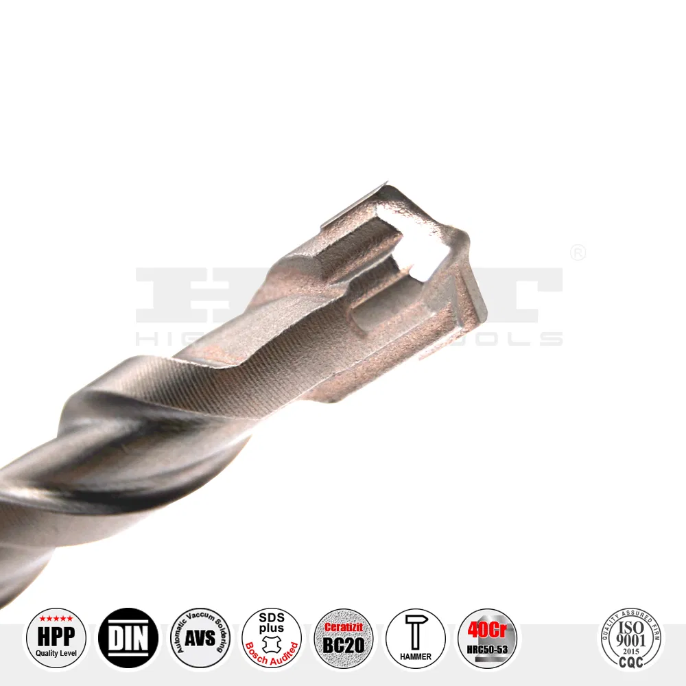 German Quality Splus Cross Cutter Hammer Drill SDS Plus 2 Flutes for Fast Drilling Concrete Brick Stone Granite Marble Cement