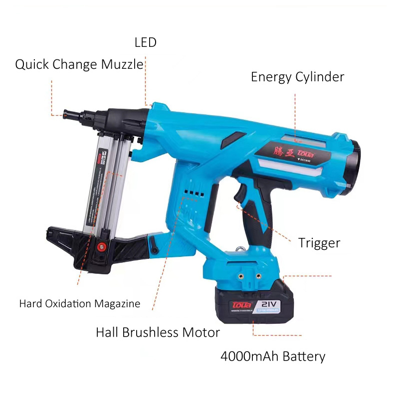 China Wholesale Toua Multifunctional Hydroelectric Concrete Lithium Electric Nail Gun