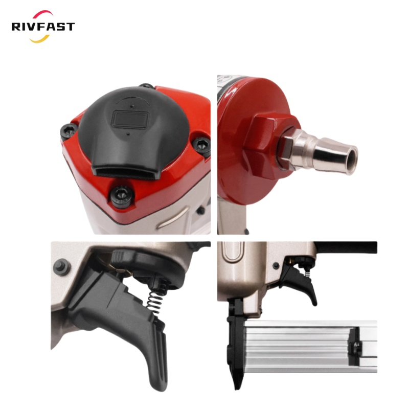 Pneumatic Nail Gun, Industrial Grade Cast Steel Air Brad Nailer F30 Pneumatic Straight Nail Gun Stapler, Pneumatic Nail Gun