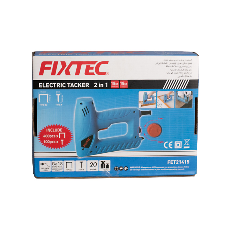 Fixtec Professional Electric Staple Nail Gun High Pressure Power Corded Nail Gun