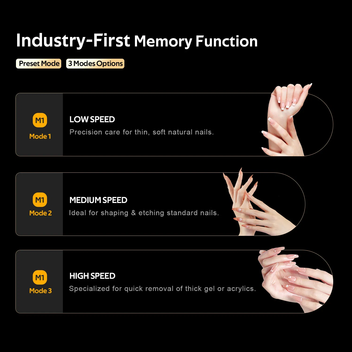 Portable Nail Sander 75W Mute Handle 40000 Rpm Brushless Heart Shape Electric Nail Drill