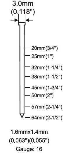 16gauge Pneumatic Finish Nail Gun Air Brad Nailer T64