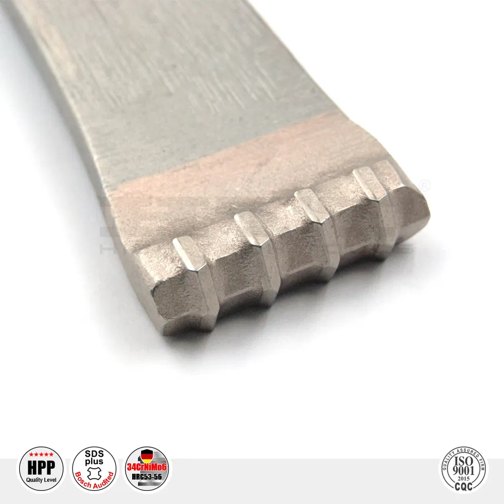 Supreme Carbide Tipped 32mm Flat Mortar Hammer Chisel SDS Plus 4 Teeth for Concrete Brick Cement Stone Breakage