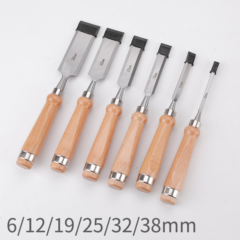 6 PCS Cr-V Steel Wood Carving Tools Woodworking Chisels Full Size Wood Carving knives