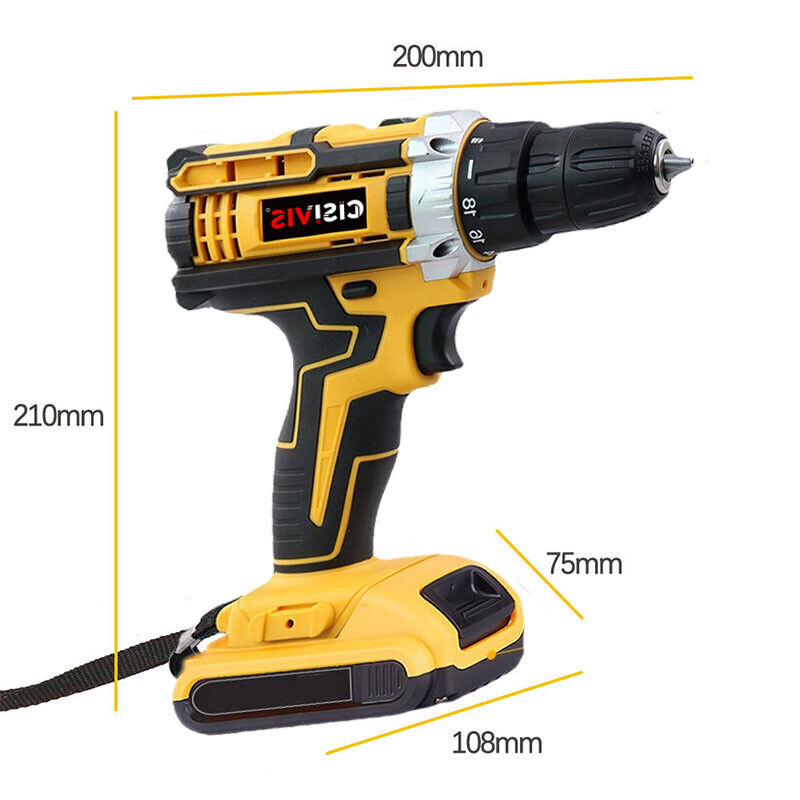 Cisivis 21V Cordless Drill/Driver and Impact Drill Set, Electric Drill with Lithium-Ion Battery and Portable Case