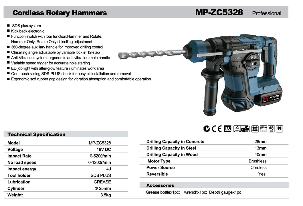 Cordless Rotary Hammer MP5328