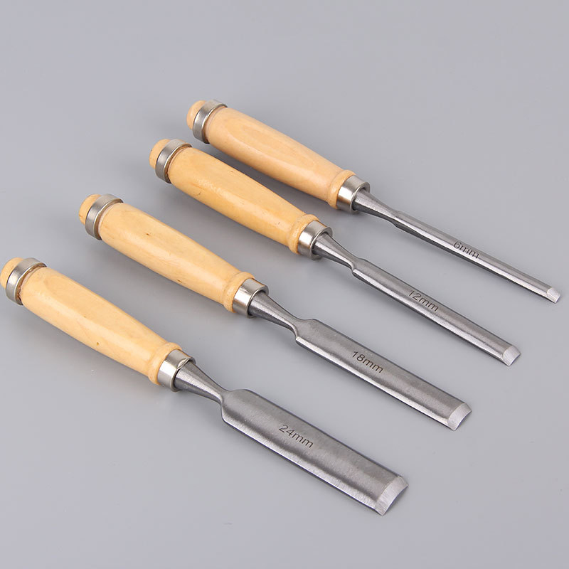 4 PCS Half Round Chisels Inner Edge DIY Wood Gouge Chisel Woodworking Tool Chisel Set