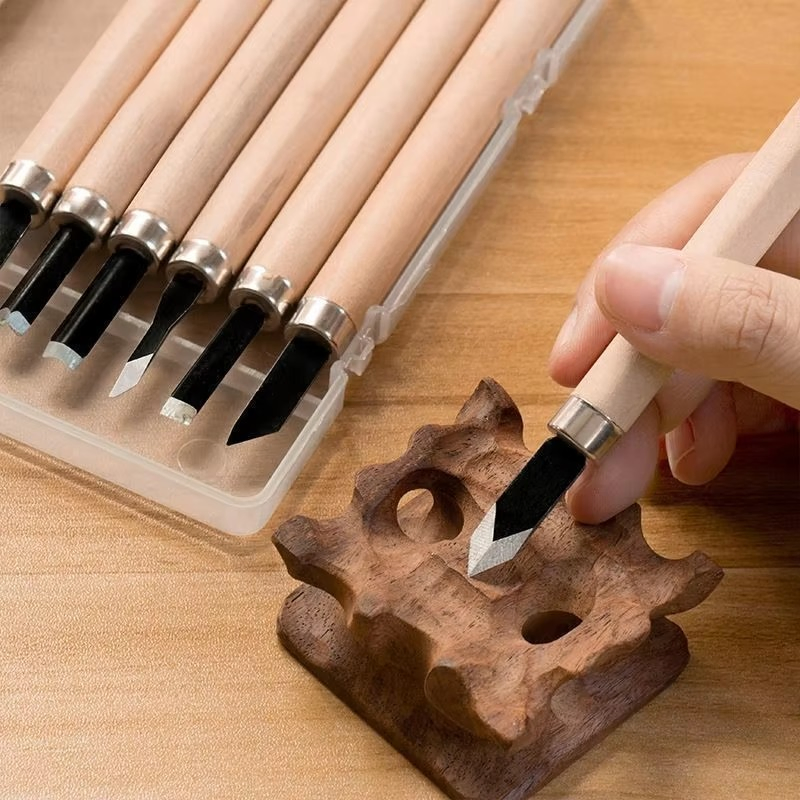 Wood Carving Chisel Set Stainless Steel Woodworking Tool 12PCS Power Grip Chisels