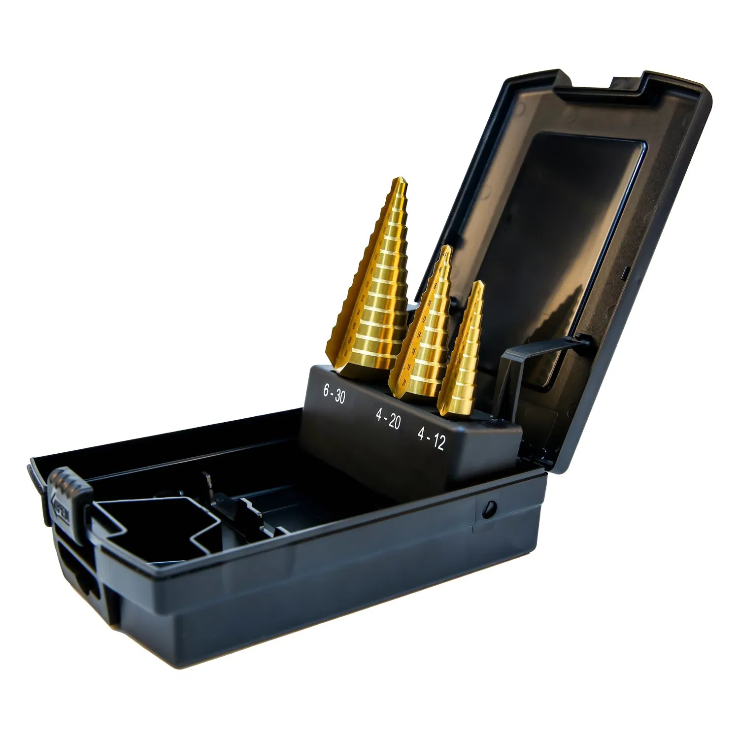 Goldmoon 3PCS High Speed Steel Straight Groove Step Drill Bits for Metal