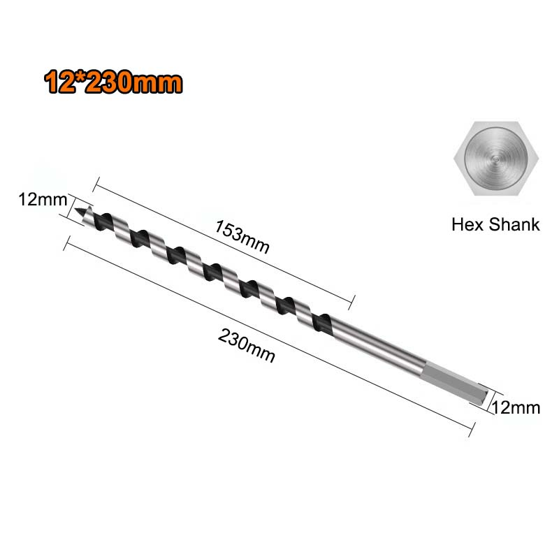 Woodworking Tools Hex Shank Auger Wood Drill Bit Creates Deep Clean Hole Precise Drilling for Wood Drilling