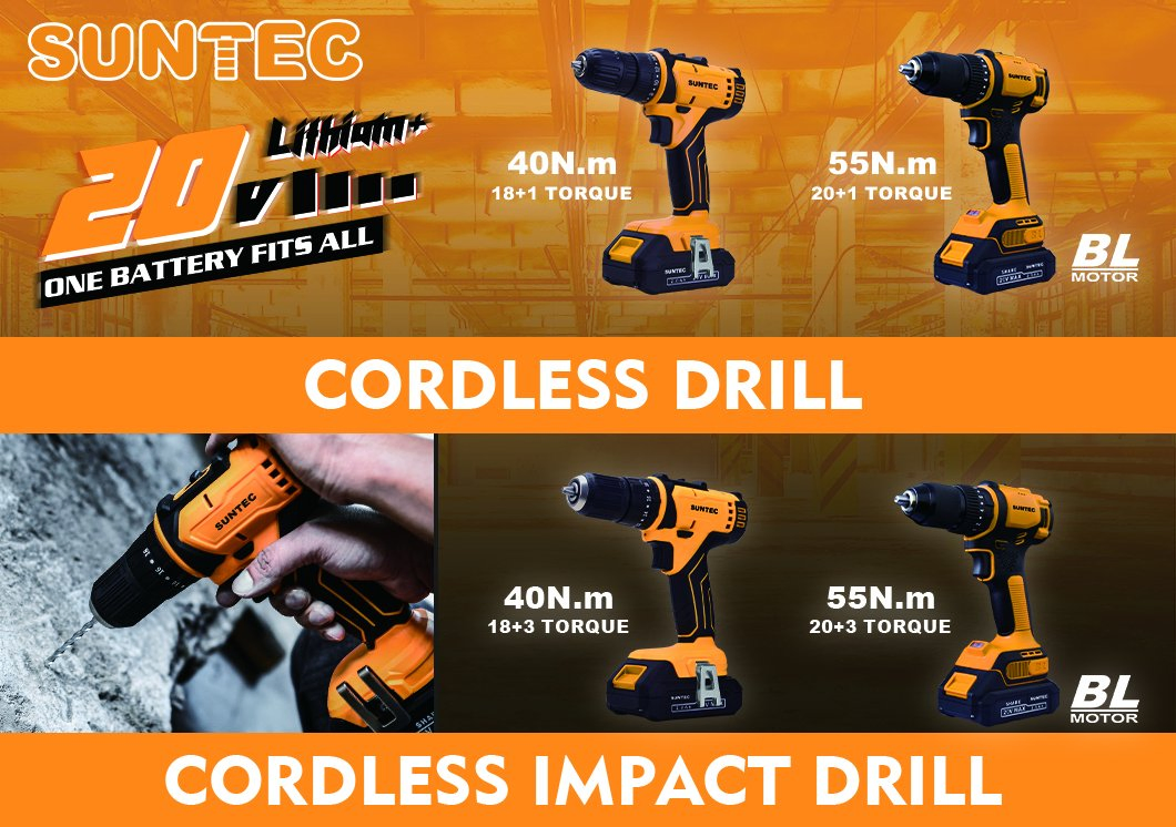 Suntec Factory Exclusive Design Hot Selling New Design Cordless Drill