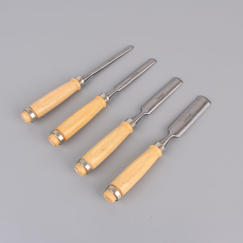 4 PCS Half Round Chisels Inner Edge DIY Wood Gouge Chisel Woodworking Tool Chisel Set