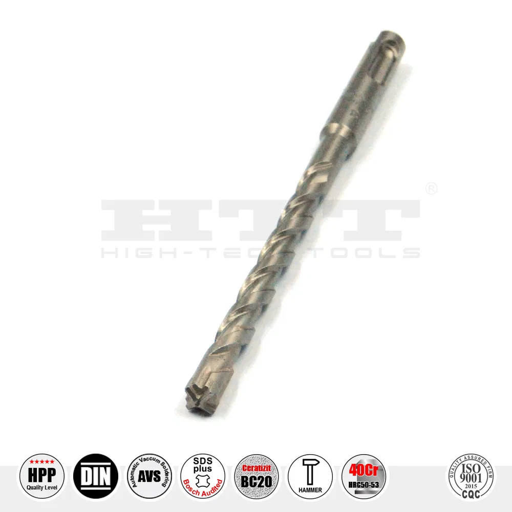 German Quality Splus Cross Cutter Hammer Drill SDS Plus 2 Flutes for Fast Drilling Concrete Brick Stone Granite Marble Cement