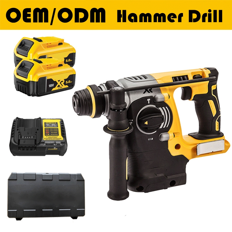 Dewallt Style High Power 21V Cordless Electric Brushless Rotary Hammer Drill Battery Powered Tools OEM ODM