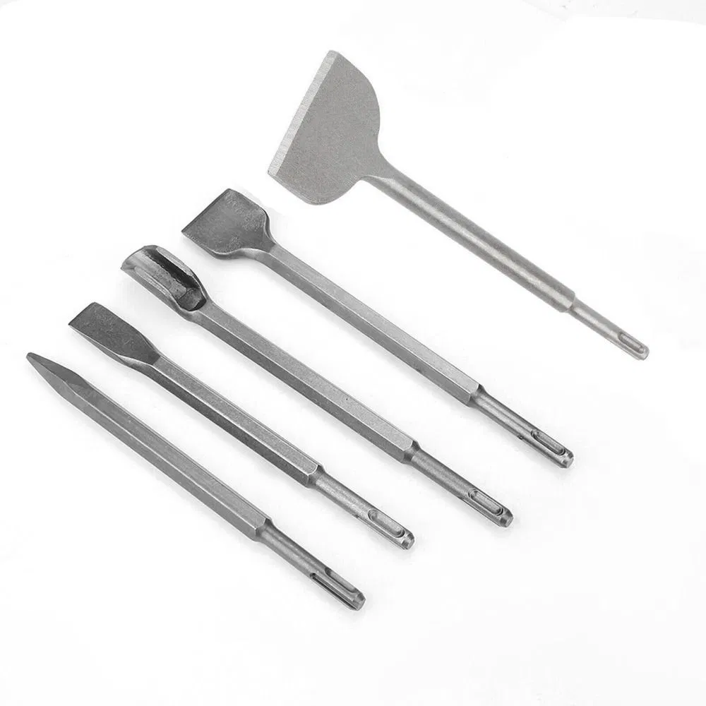 Electric Hammer Drill Bit Point Groove Gouge Flat Chisel Break Concrete Brick Wall Drilling SDS Plus Chisel Set
