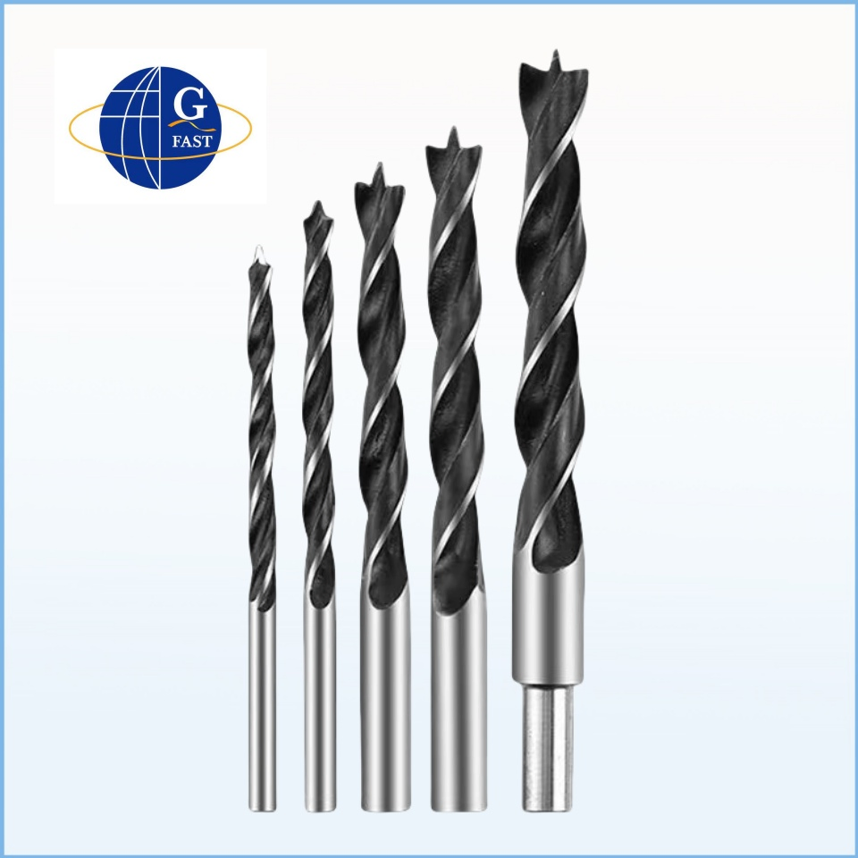 Carbon Steel Twin Land Flutes Rolled Point Drill Bit for Wood Drilling