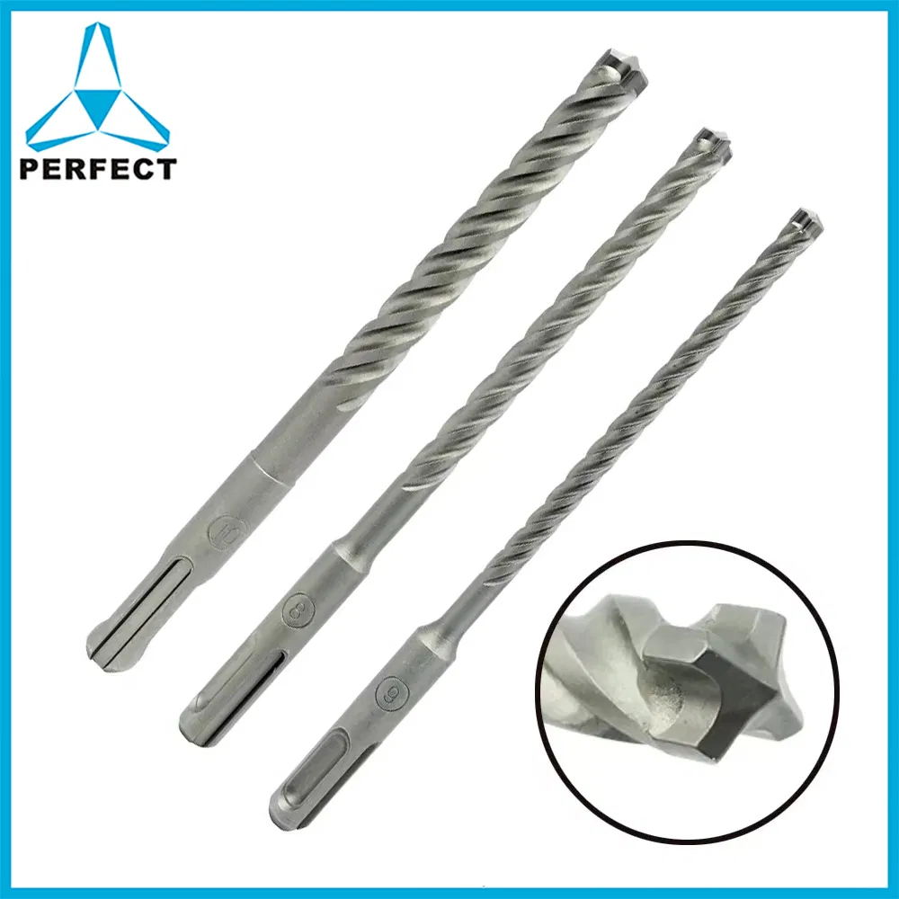 Carbide Full Cross Head U Flute SDS Plus/Max Hammer Drill Bit for Removing Broken Studs