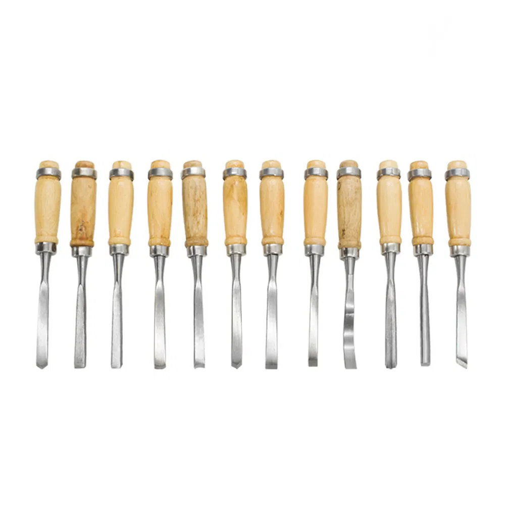 12PCS Wood Chisel Set Wood Carving Chisels Kit Woodworking Hand Tools