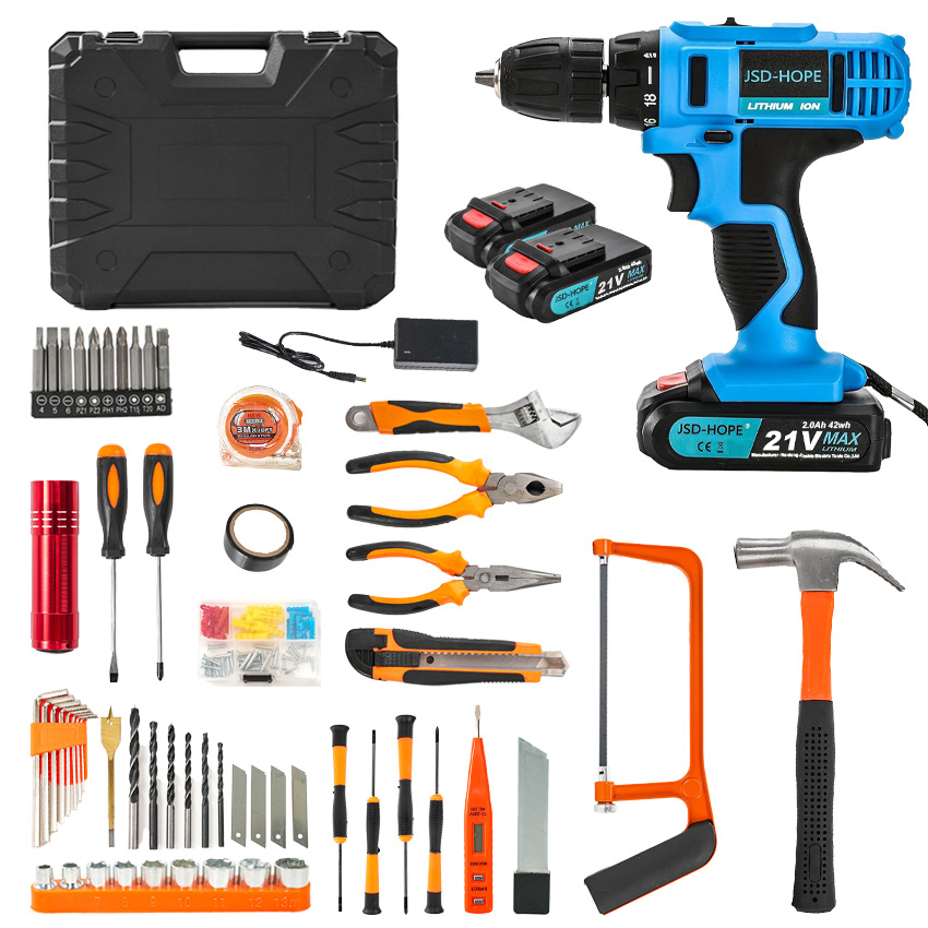 21V Blue Lithium Electric Drill - Heavy Duty Drilling for Metal Wood Concrete