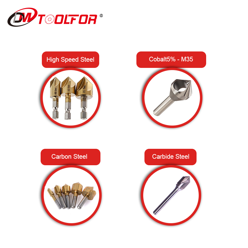 90 Degree 3 Flutes HSS Chamfer Metal Countersink Drill Bits for Chamfering and Deburring and Counter Sink