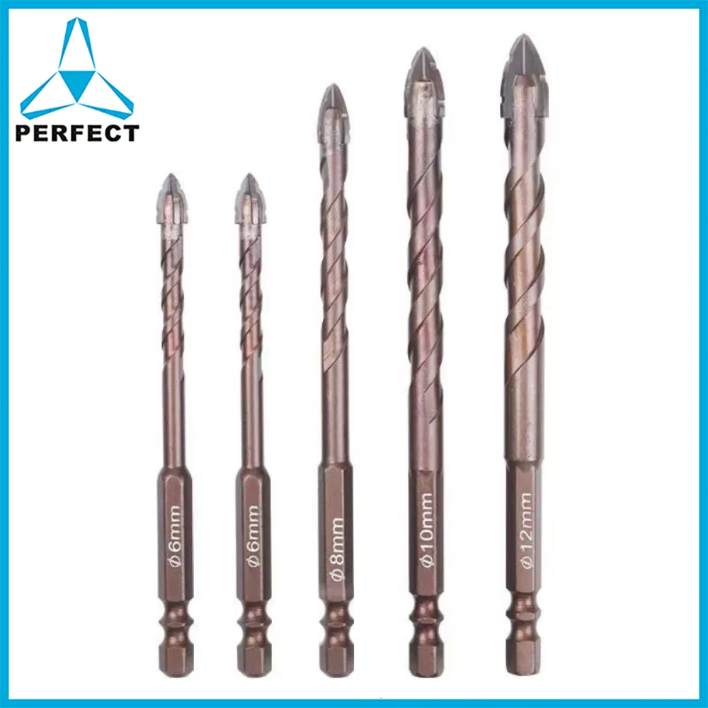 Hexagonal Mutilfuction Four-Edged Serrated Eccentric Masonry Glass Tile Drill Bits