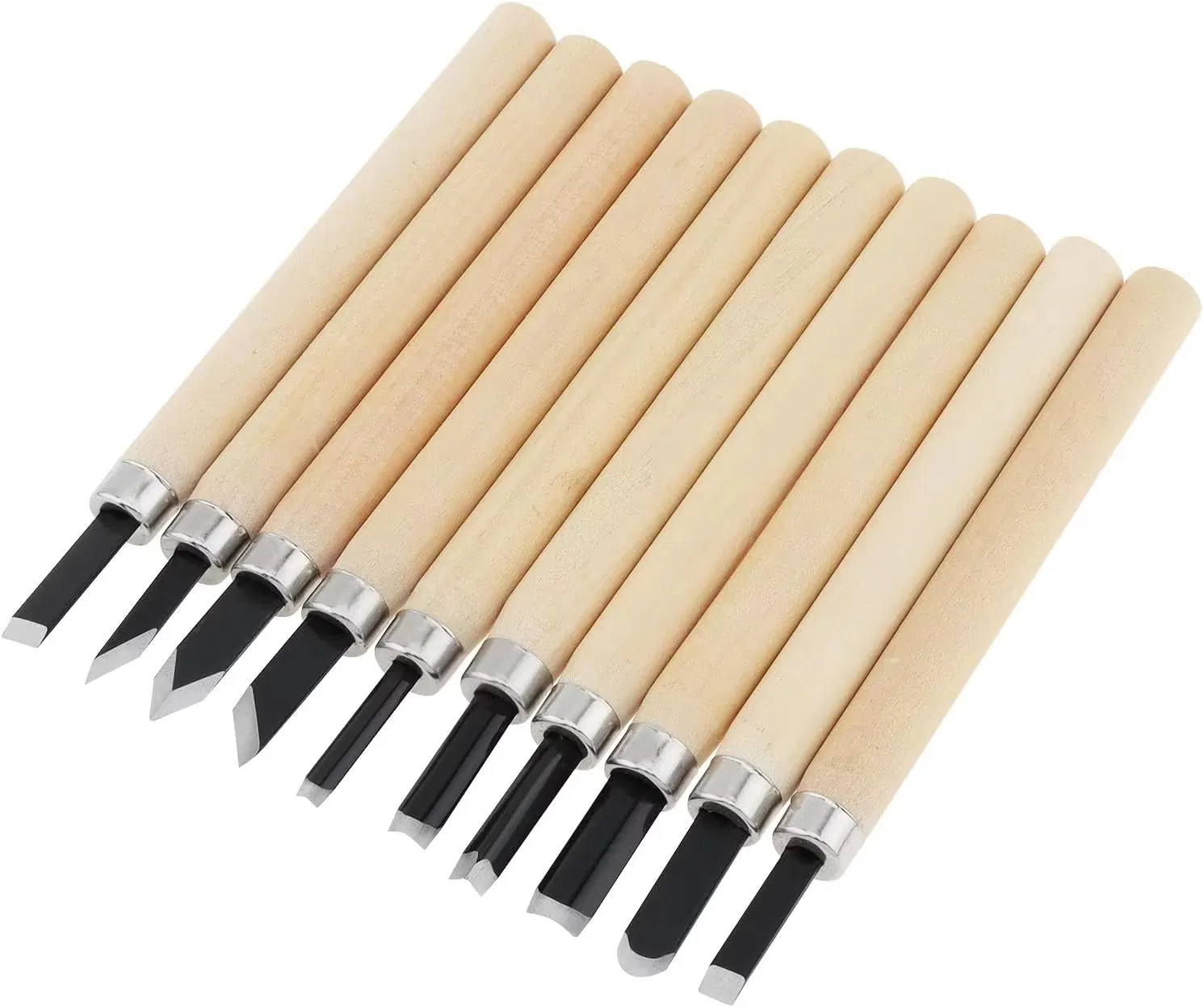 Wood Carving Chisel Set Stainless Steel Woodworking Tool 12PCS Power Grip Chisels
