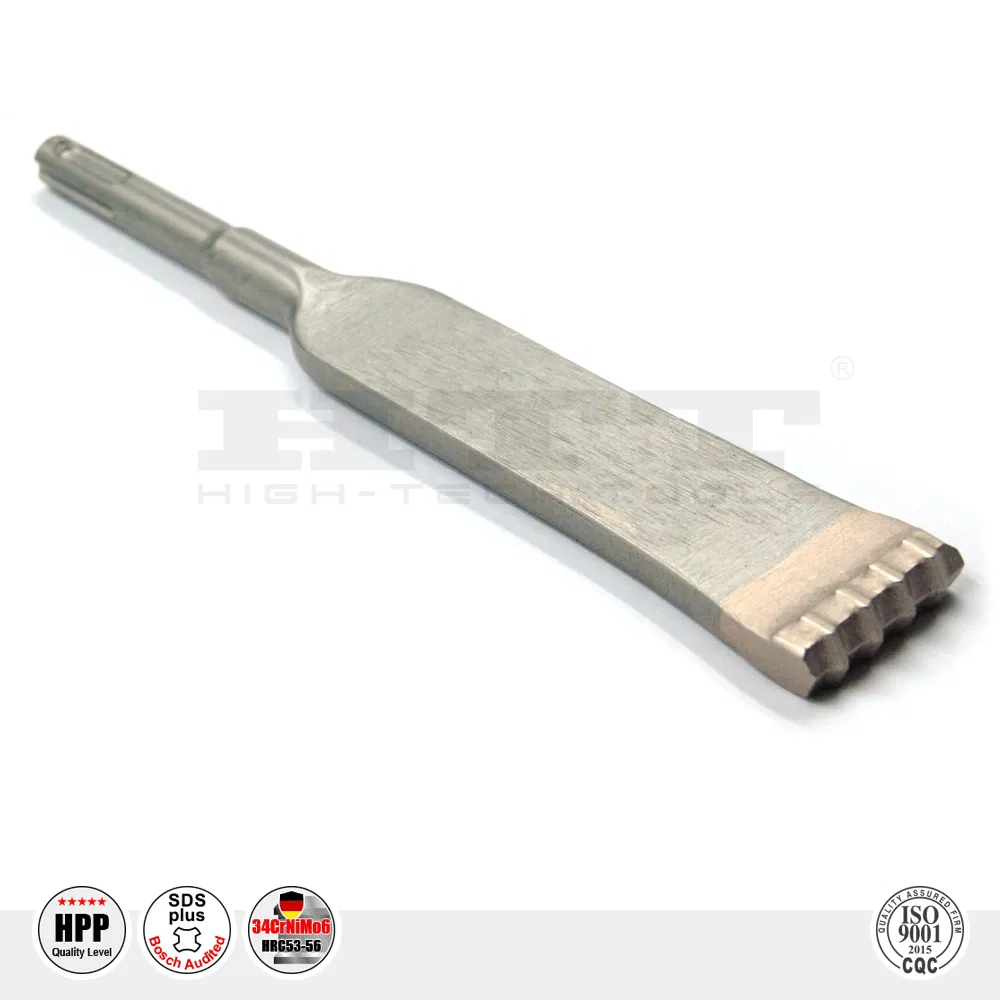 Supreme Carbide Tipped 32mm Flat Mortar Hammer Chisel SDS Plus 4 Teeth for Concrete Brick Cement Stone Breakage