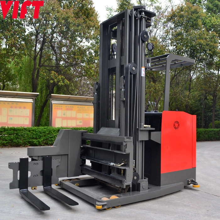 High Lift 7.5m 1000kg Electric Pallet Lift Stacker 3 Ways Vna Forklift for Narrow Aisle Warehouse