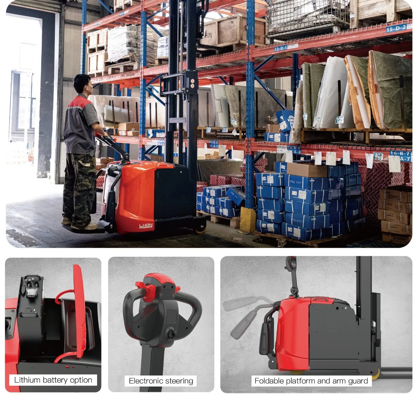 Durable Semi Electric Pallet Stacker with Advanced Safety Features Included