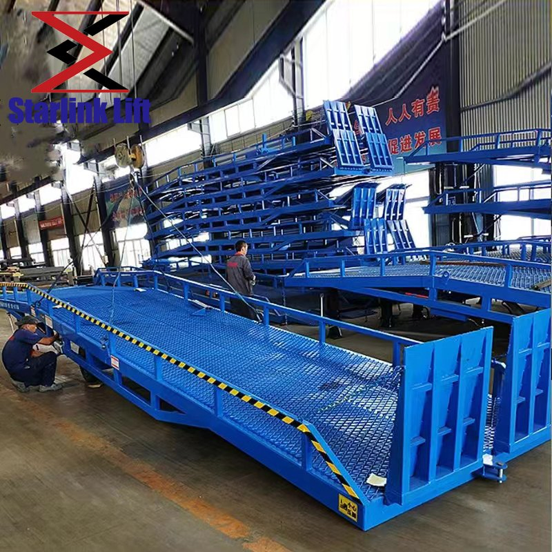 Factory Direct Sale 6~15 Ton Mobile Hydraulic Container Loading Bridge Dock Mobile Yard Ramp