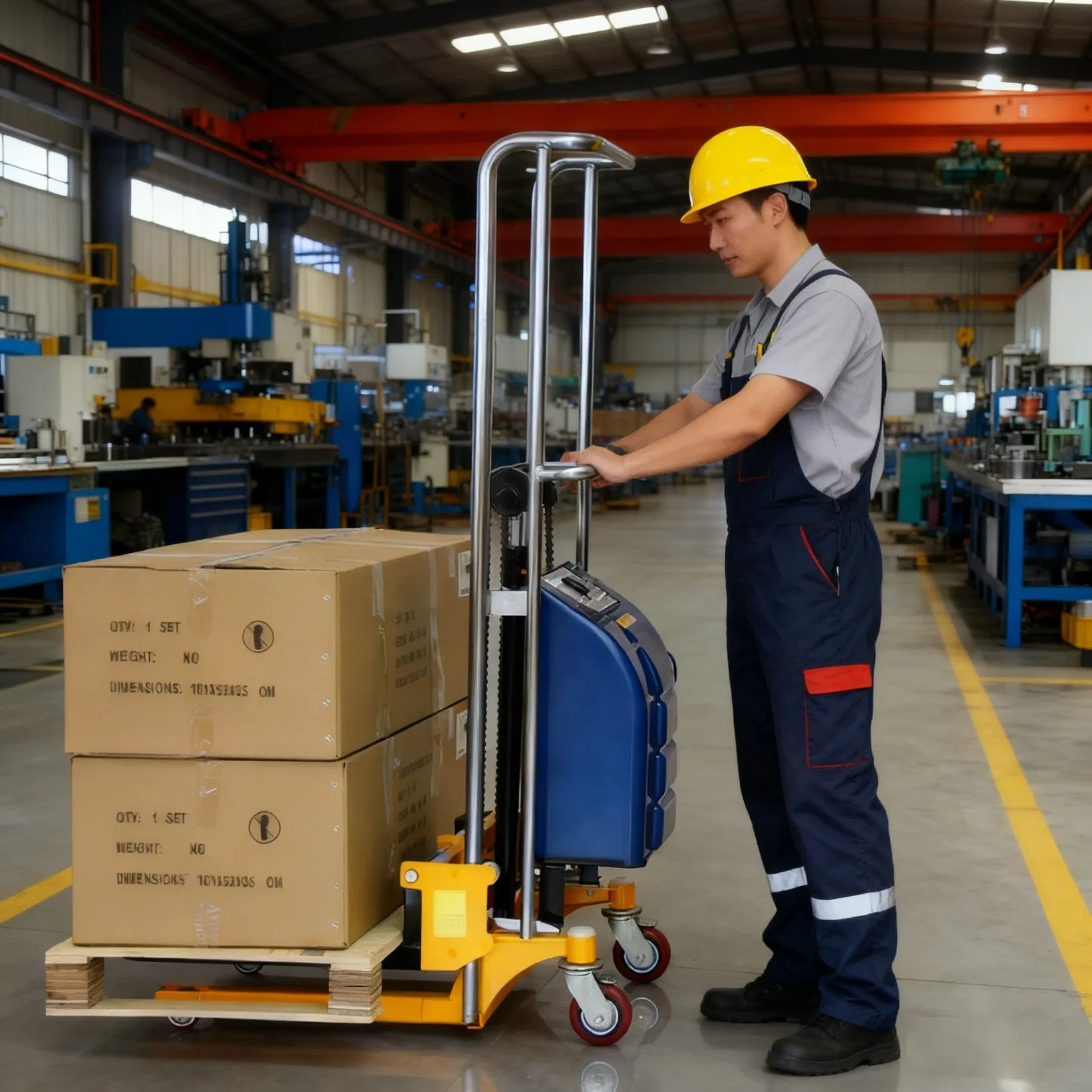 Semi Electric Pallet Stacker Light Reach Stacker for Efficient Warehouse Operations