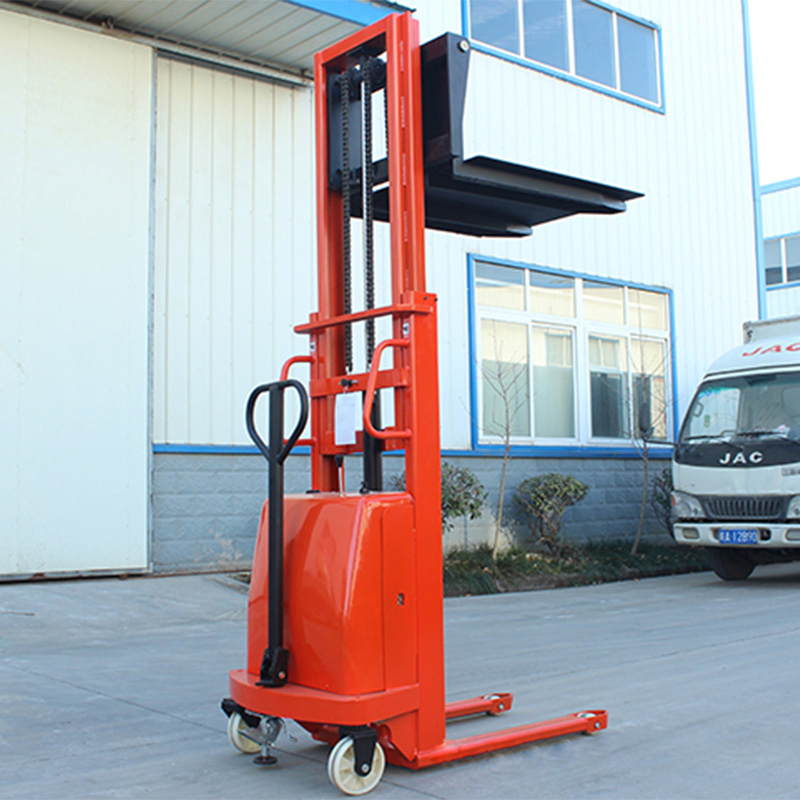 1000kg 1500kg 2000kg Semi Electric Winch Pallet Stacker with Customized Pallet Flat Surface Forks