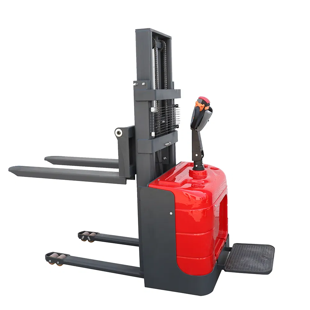 1.5ton 1500kg Lifting Height 1600mm Standing Fully Battery Operated Electric Pallet Stacker for Warehouse