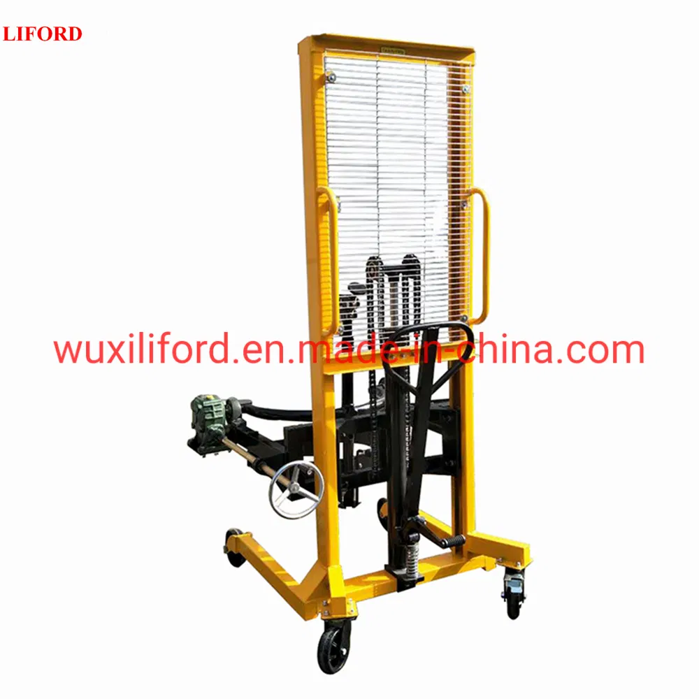 450kg Weighing Portable Hydraulic Drum Rotator Hand Manual Drum Stacker Drum Lifter Da450-1