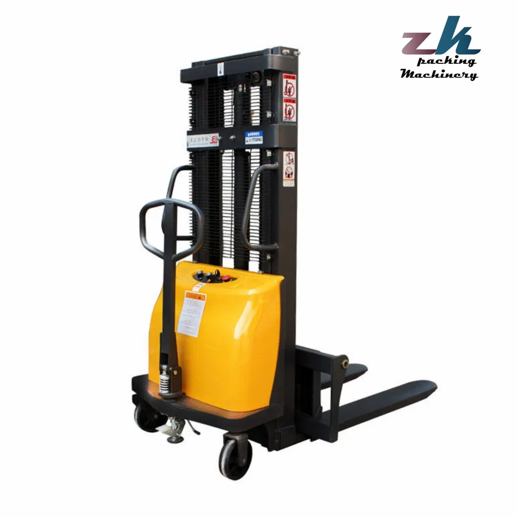 Semi Automatic Electric Powered Fork Stacker 1.5ton 3meter Semi-Electric Pallet Stacker for Material Handling 10% off