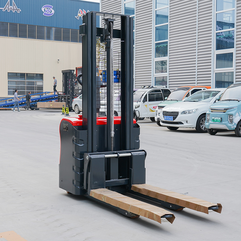 Fast Shipping Lifting Semi Electric Stackers Pallet Stacker Walking Type Electric Stacking Truck Forklift