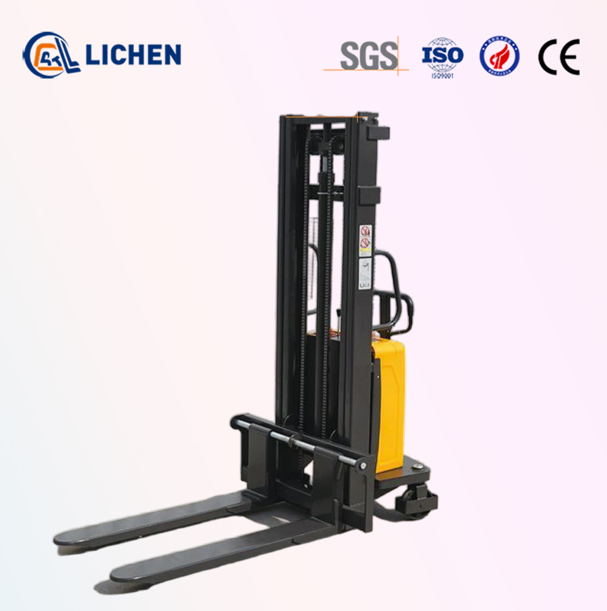 Electric Forklift, 2 Tons, Small Warehouse Pallet Transport Vehicle, Semi-Electric Stacker-Reclaimer, Hydraulic Lift, Stacker-Reclaimer with Lifting Function