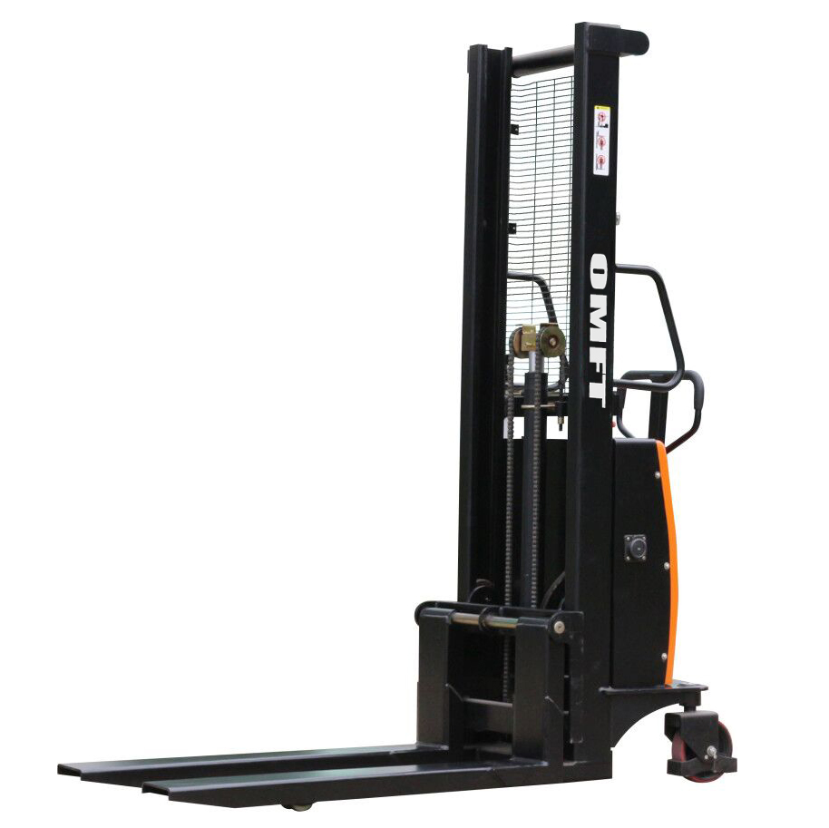 Ce Approved 1.0ton 1.0 T Electric Powered Pallet Stacker Semi Electric Hydraulic Pallet Stacker Truck Walk Type
