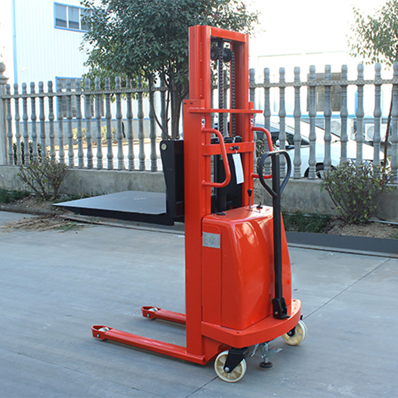 1000kg 1500kg 2000kg Semi Electric Winch Pallet Stacker with Customized Pallet Flat Surface Forks