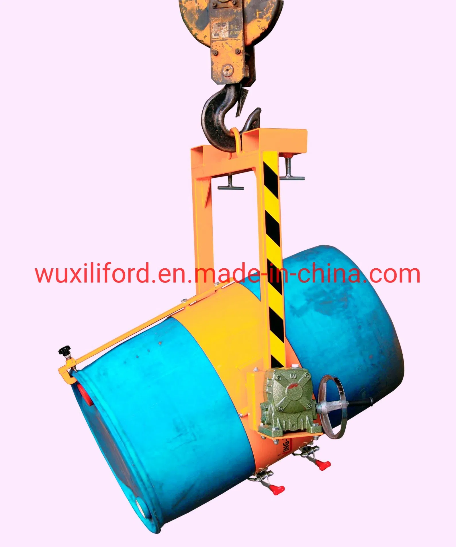 Lm800 Forklift Mechanical Hand Rotating Drum Lifter Rotator 400kg