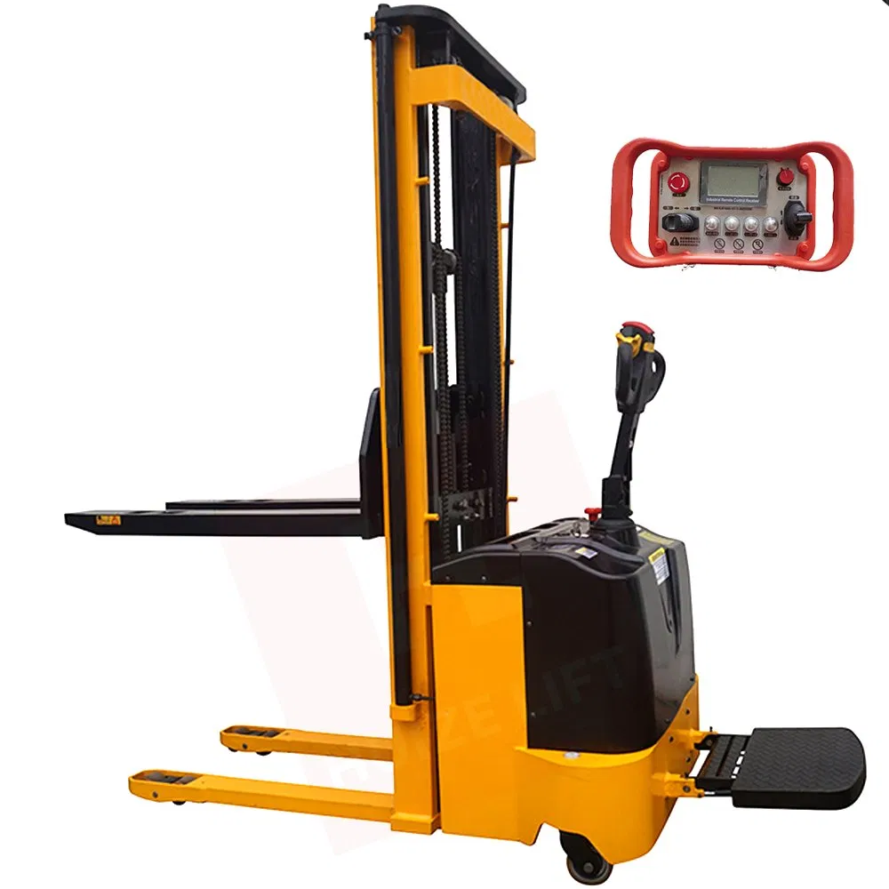 1500kg Capacity Remote Control Fully Automatic Electric Pallet Stacker