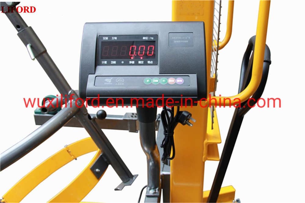 China Manufacturer Drum Truck 450kg Drum Stacker &amp; Tilter with Weighing