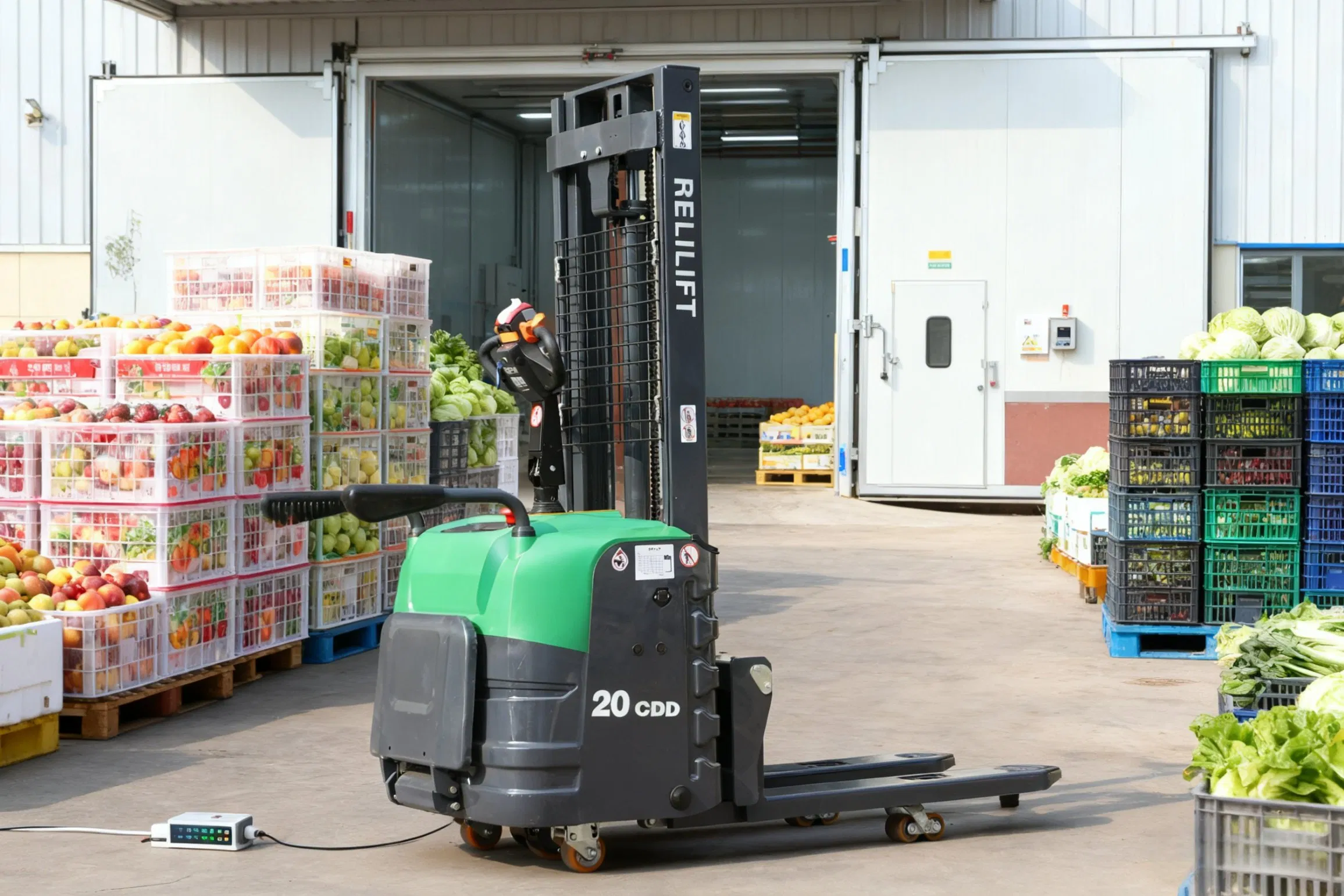 Low Price 4.5m Lift Full Electric Narrow Aisle High Pallet Stacker Cdd-2030