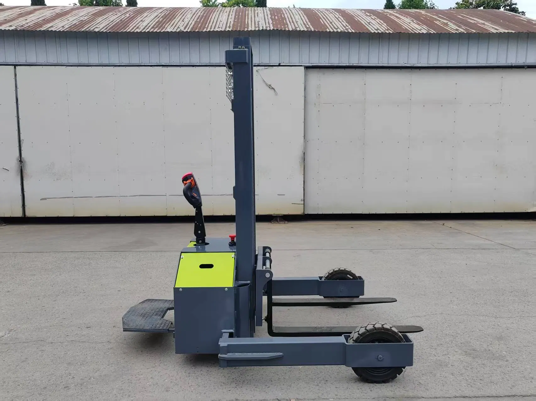 off Road Stacker Pallet Truck 2t All Terrain Fully Automatic Lift Height 3m Stand on Electric Stacker