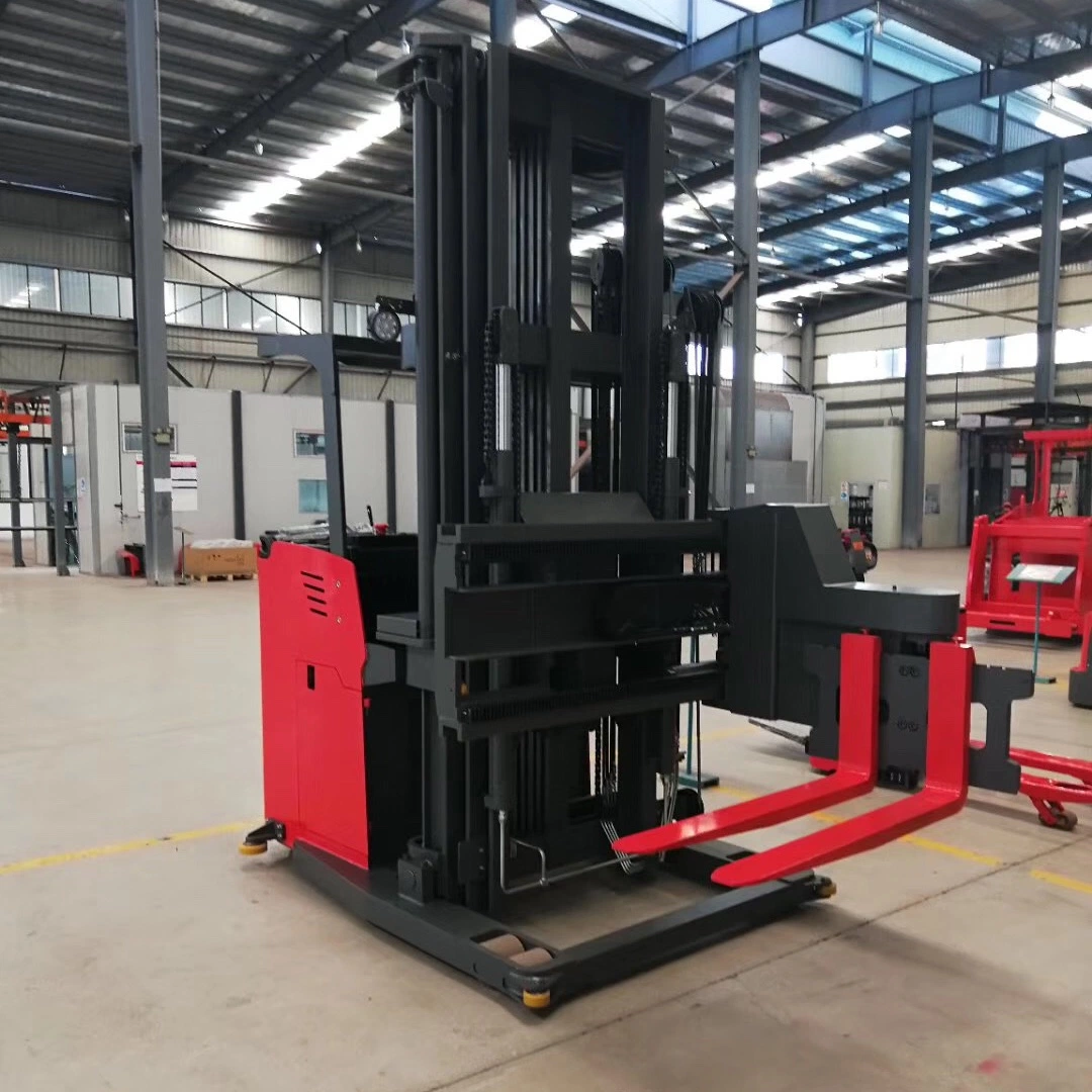 High Lift 7.5m 1000kg Electric Pallet Lift Stacker 3 Ways Vna Forklift for Narrow Aisle Warehouse