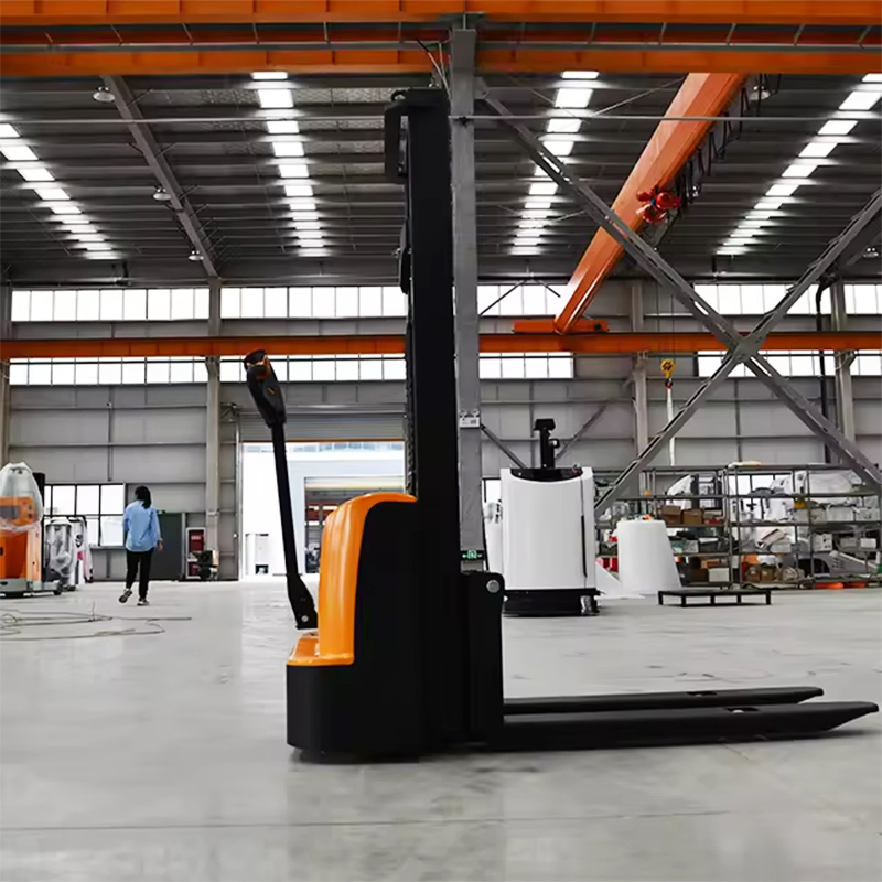 Mini High Lift Reach Truck Walkie Type Electric Pallet Stacker