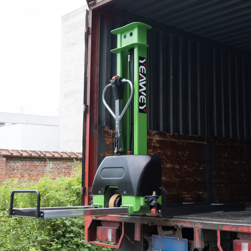 Semi Electric Stacker 1.5 Ton High Lift Pallet Stacker for Warehouse